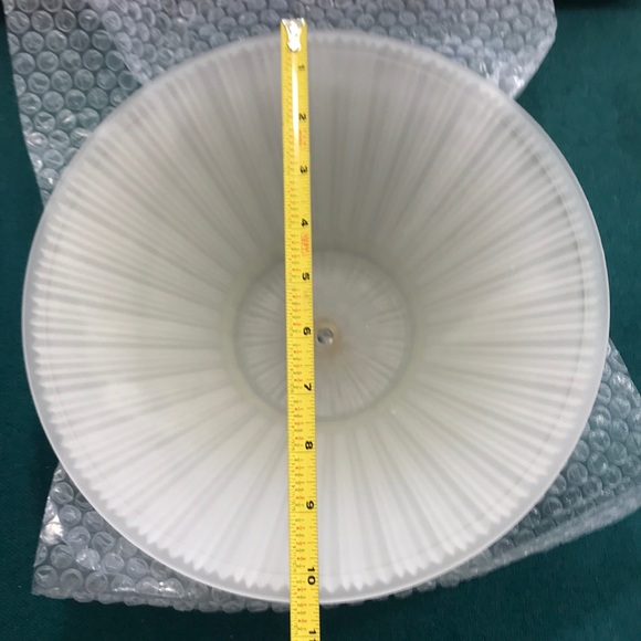 Vtg Large Ribbed Satin White Glass Industrial Cone Light Shade LAMP SHADE - Picture 5 of 7